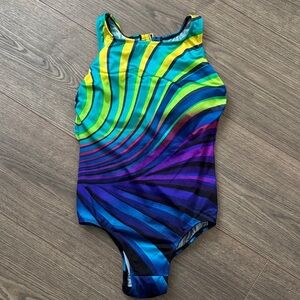Longitude High-Neck Tank Swimsuit Rainbow Spiral Women's 10 One Piece Swimsuit